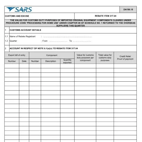 Document preview: Navigating the DA 199 15 Form for Importers — Customs & trade (CERFA n°DA 199 15)