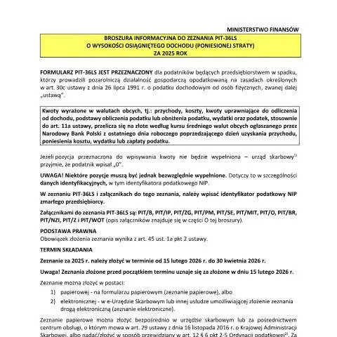 Document preview: Znaczenie formularza PIT-36LS w przedsiębiorstwie w spadku — Podatki i fiskalność (CERFA n°PIT-36LS)