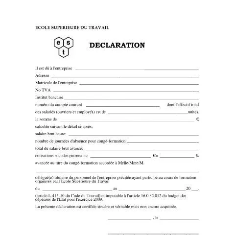 Aperçu du document Remboursement des congés de formation pour délégués du personnel — Emploi & travail (CERFA n°remboursement)