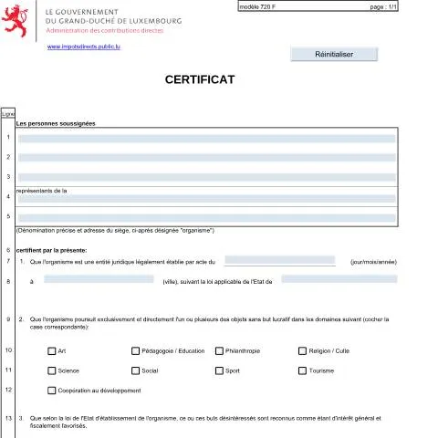 Aperçu du document Comprendre le certificat 720 F pour les dons transfrontaliers — Démarches administratives (CERFA n°720 F)
