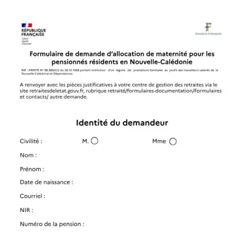 Aperçu du document Guide pour remplir le formulaire d’allocation maternité pour — Aides & prestations sociales (Cerfa 16265*01)