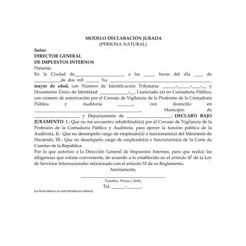 Vista previa del documento Importancia del Modelo Declaración Jurada para Personas Naturales — Impuestos (CERFA n°PMHDC8208)