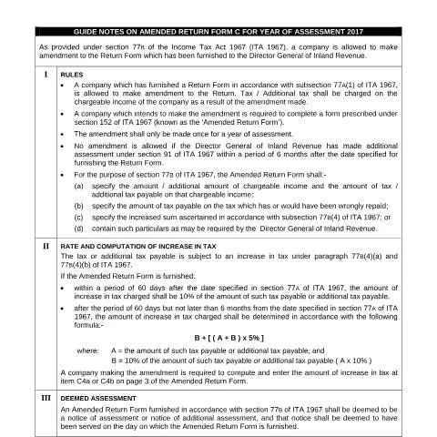 Document preview: Langkah-langkah Mengisi Borang Pembetulan C 2017 — Cukai & percukaian