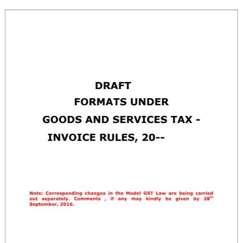 Document preview: Understanding Draft Formats for GST Invoice Compliance — Government & admin (CERFA n°draft-formats-under-invoice-rules)