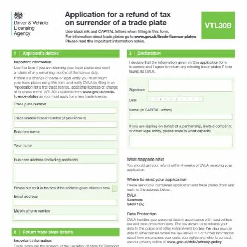Document preview: How to Apply for Trade Licence Tax Refunds Using VTL308 — Taxes