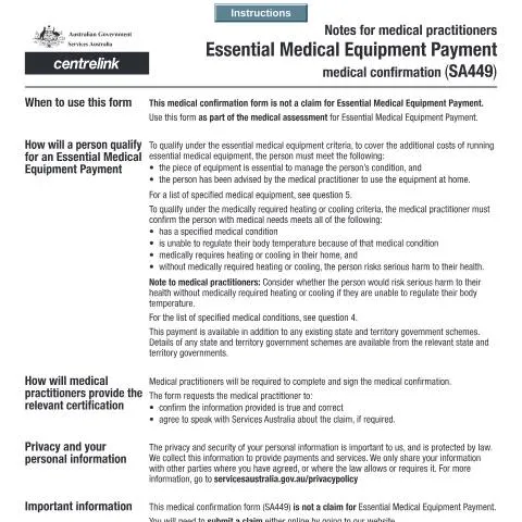 Document preview: Navigating the Essential Medical Equipment Payment Process — Health (CERFA n°SA449)