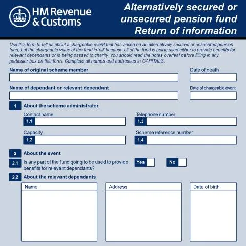Document preview: Understanding the IHT105 Form for Pension Fund Management — Taxes