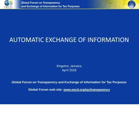 Document preview: Understanding the AEOI Presentation Form in Jamaica — Government & admin (CERFA n°AEOI+presentation+062018)