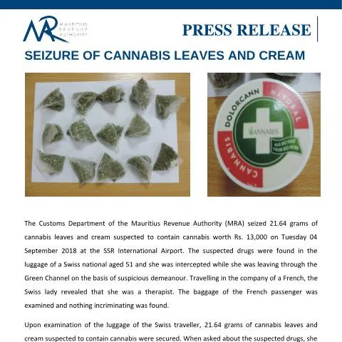 Document preview: Understanding Cannabis Seizure Procedures in Mauritius — Government & admin (SeizureCannabis040918)