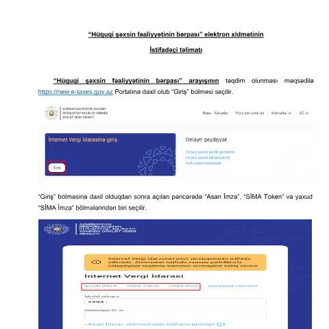Document preview: Hüquqi şəxslərin fəaliyyətinin bərpası prosesi — Vergilər & maliyyə