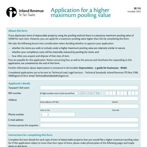 Document preview: Unlock Higher Maximum Pooling Values with IR719 — Taxes (CERFA n°IR719)