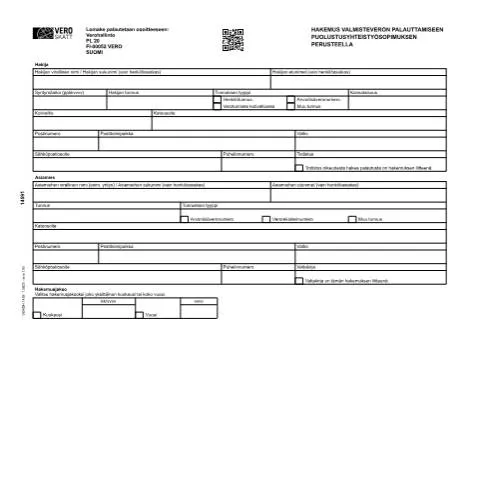 Document preview: Valmisteveron palautus puolustusyhteistyösopimuksen mukaan — Verot & verotus (CERFA n°Vero 1459)