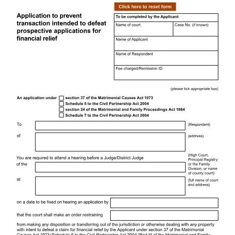 Document preview: Navigating the D50G Application for Financial Relief — Legal & justice