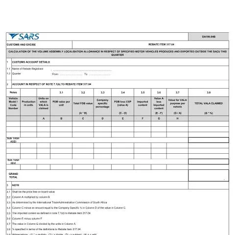 Document preview: Understanding DA 199 04B for Motor Vehicle Exporters — Government & admin (CERFA n°DA 199 04B)