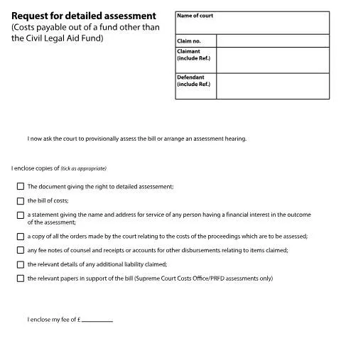 Document preview: Understanding Form N258B for Cost Assessments — Legal & justice