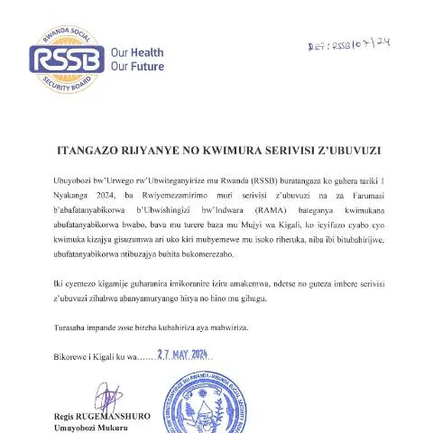Document preview: Key Insights on Health Facility Relocation in Rwanda — Government & admin (CERFA n°ITANGAZO_RIREBANA_NO_KWIMURA_SERIVII_Z_UBUVUZI_fac2ebd2e9)