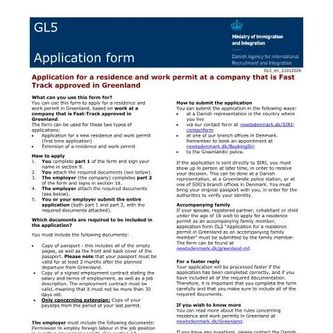 Document preview: Naviger gennem GL5-ansøgningsprocessen i Grønland — Job & arbejde (CERFA n°GL5)