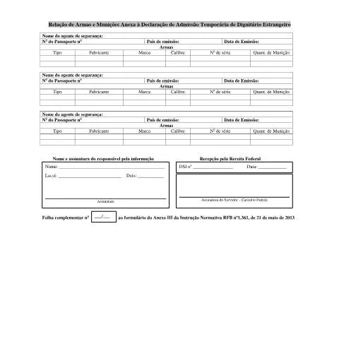 Pré-visualização do documento Importância da Relação de Armas e Munições na Segurança Nacional — Trâmites administrativos