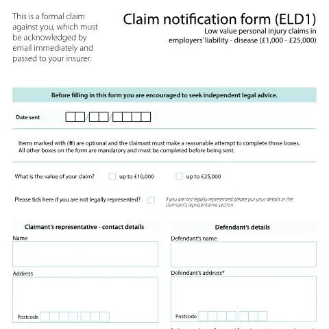 Document preview: Understanding Form ELD1 for Employers' Liability Claims — Legal & justice