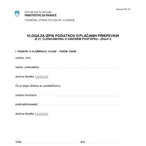 Document preview: Pomembnost vloge IREK-21 za socialno varnost — Davki & obdavčitev (CERFA n°IREK-21)