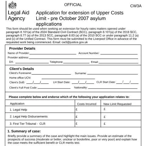 Document preview: Understanding CW3A Forms: When Immigration Cases Exceed Legal Aid — Legal & justice