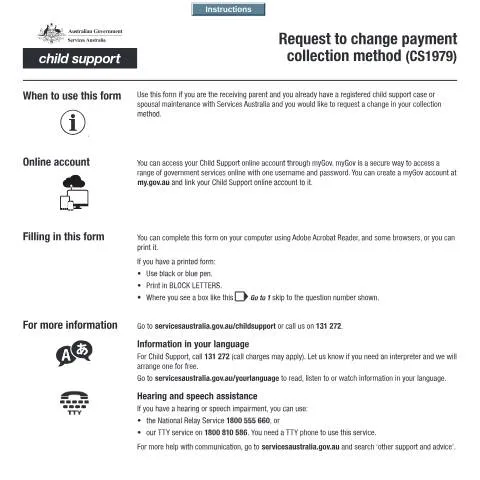 Document preview: Understanding the CS1979 Payment Collection Change Request — Government & admin (CERFA n°CS1979)