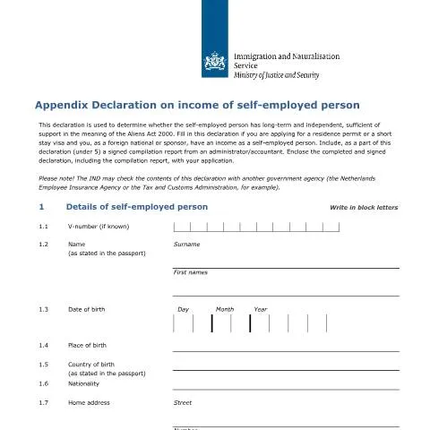 Documentvoorvertoning: Essentiële Bijlage Verklaring Inkomsten voor Zelfstandigen — Immigratie & visa (CERFA n°7612)