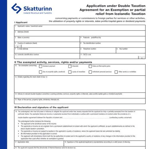 Document preview: Umsókn um undanþágur samkvæmt RSK 5.42 — Skattar & fjármál (CERFA n°RSK 5.42)