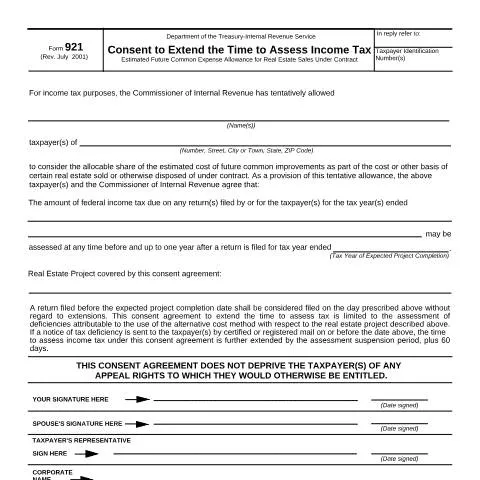 Document preview: A Comprehensive Overview of IRS Form 921 for Taxpayers — Taxes (CERFA n°921)