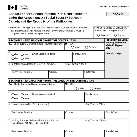Document preview: Guide to Applying for CPP Child's Benefits in Canada — Work & employment (CERFA n°ISP5055-PHI)