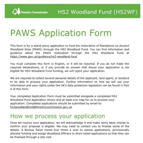 Document preview: Understanding the HS2 Woodland Fund Application Process — Government & admin