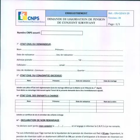 Aperçu du document Guide de la demande de pension de conjoint survivant — Démarches administratives