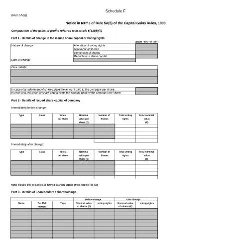 Document preview: Understanding the CGT Schedule F Form for Property Tax in Malta — Taxes (CERFA n°cgt-schedule-f)