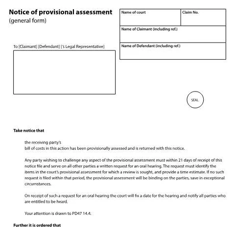 Document preview: Key Insights on the Provisional Assessment Notice Form N253A — Legal & justice