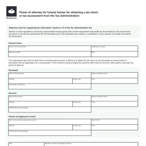 Document preview: Forståelse av fullmaktens betydning i begravelsesprosedyrer — Skatt & avgifter