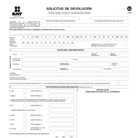 Vista previa del documento Guía para la Solicitud de Devolución según el CFF — Impuestos (CERFA n°32)