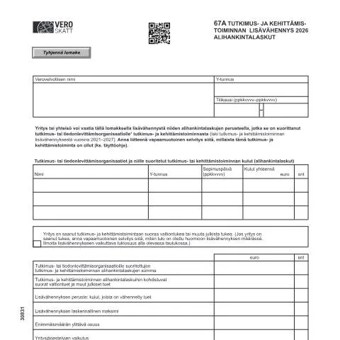 Document preview: Miksi 67A-lomake on tärkeä yrityksellesi? — Verot & verotus (CERFA n°Vero 3083)
