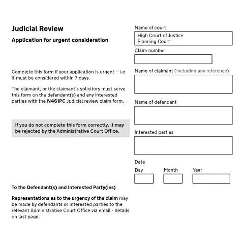 Document preview: Navigating the N463PC for Urgent Judicial Reviews — Government & admin