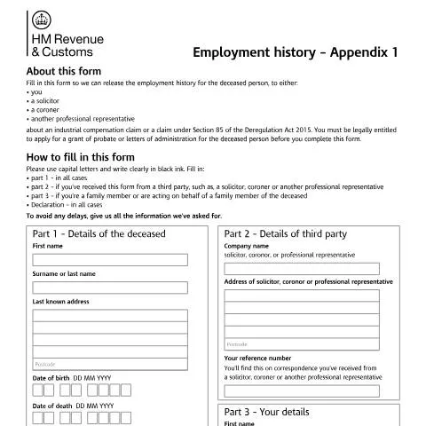 Document preview: HMRC Employment History Consent Form: Your Gateway to Compensation — Work & employment
