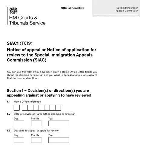Document preview: Navigating Form T619 for Immigration Appeals — Legal & justice