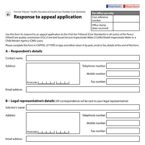 Document preview: Understanding the Importance of Form CS R1 in Appeals — Legal & justice