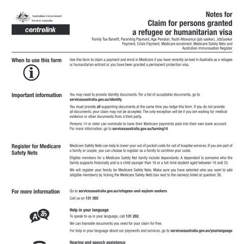 Document preview: Navigating the SS415 Form for Refugees and Humanitarian Visa Holders — Immigration & visas (CERFA n°SS415)