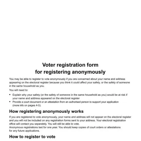 Document preview: Register to Vote Anonymously in the UK — Government & admin (ITR-A-S)