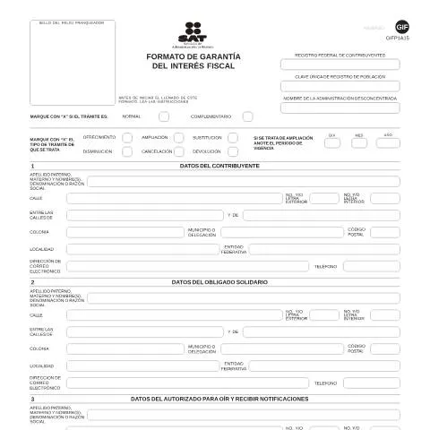 Vista previa del documento Análisis del Formato de Garantía del Interés Fiscal (GIF) — Impuestos (CERFA n°GIF)