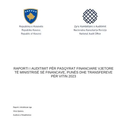 Document preview: Roli i Raportit të Auditimit MFPT për vitin 2023 në Kosovë — Dogana & import-eksport