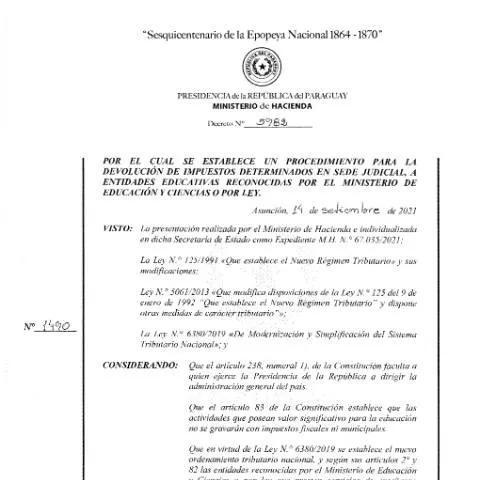 Vista previa del documento Guía sobre la devolución del IVA a instituciones educativas en — Impuestos