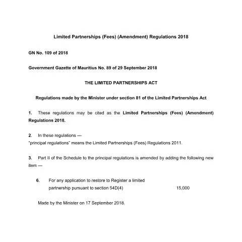 Document preview: Decoding GN No. 109 of 2018: Essential for Entrepreneurs — Government & admin (GN-No.-109-of-2018)