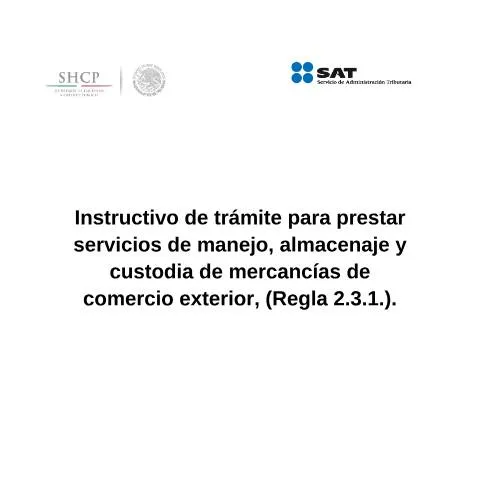 Vista previa del documento Guía para Servicios de Manejo y Almacenaje en Comercio Exterior — Trámites administrativos (CERFA n°H13)