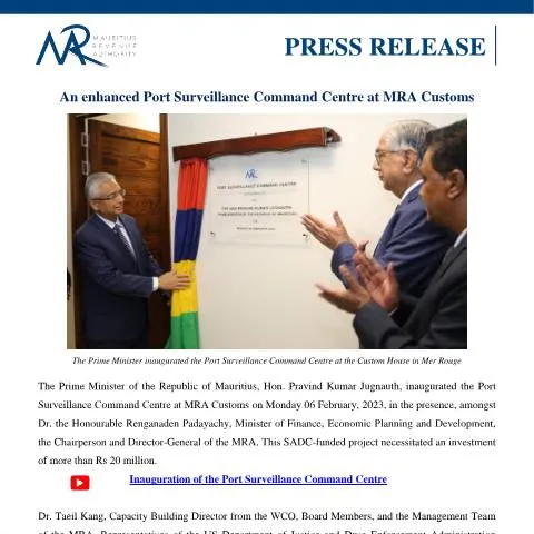 Document preview: New Command Centre Strengthens National Security in Mauritius — Government & admin (CERFA n°PressRelease070223)