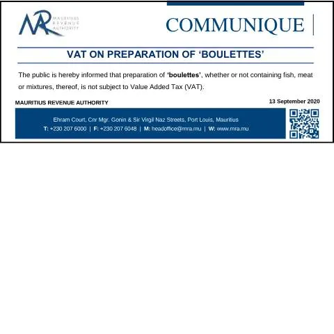 Document preview: Understanding VAT130920: Boulettes Preparation Explained — Taxes (VAT130920)